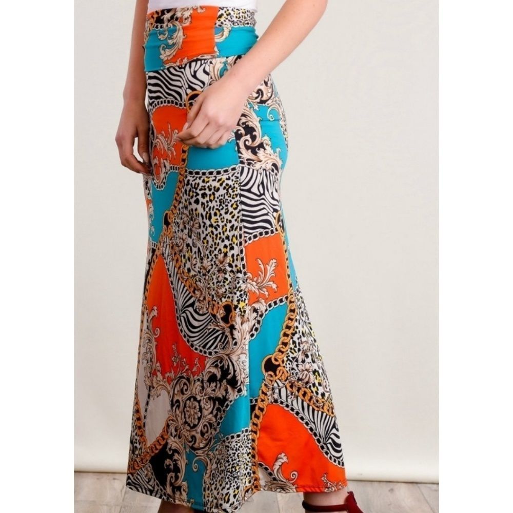 Animal Print Maxi Skirt